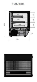 台面方形蛋糕展示柜 700 毫米冰箱 TF120L