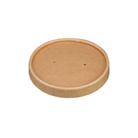PakMax 96mm Kraft Paper Lid Fit for 8/12/16oz Paper Deli Container (DELI-96-KP-LID) — Carton of 500