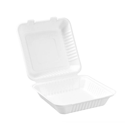 PakMax 9*9" Sugarcane Clamshell (CS-99) — Carton of 200