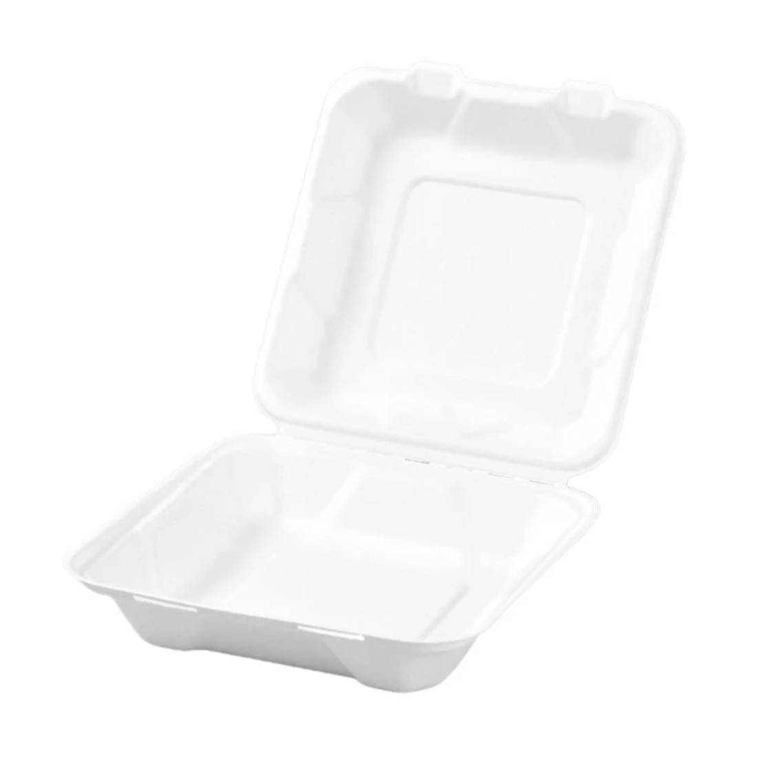 PakMax 8*8" Sugarcane Clamshell (CS-88) — Carton of 200