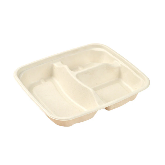 PakMax Sugarcane Small 3-Compartment Food Container (FC-31-S) — Carton of 300