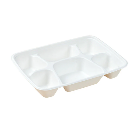 PakMax Sugarcane 6-Compartment Lunch Tray (LT-61) — Carton of 300