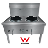 WW-2NC Stainless Steel Waterless Nature Gas Double Wok Chimney Burner