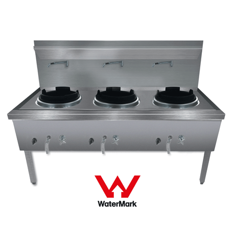 WW-3N Stainless Steel Waterless Nature Gas Triple Wok