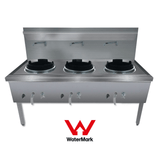 WW-3NC Stainless Steel Waterless Nature Gas Triple Wok Chimney Burner