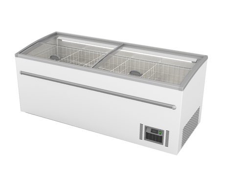 ZCD-L210S Supermarket Island Dual Temperature Freezer & Chiller‌ with Glass Sliding Lids